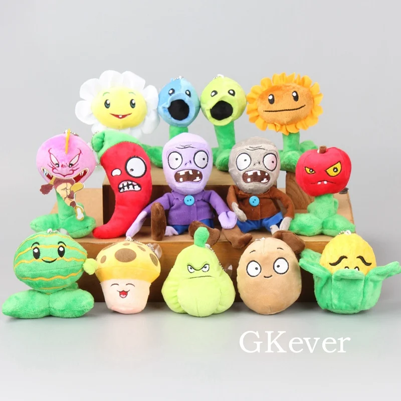 Brinquedos de Pelúcia Animais de Pelúcia Menina do Bebê do Miúdo Plantas vs Zombies Chaveiro Pingente Macio Brinquedo Crianças Natal Presente Aniversário 14 Pçs - Set 2 Brinquedos e hobbies