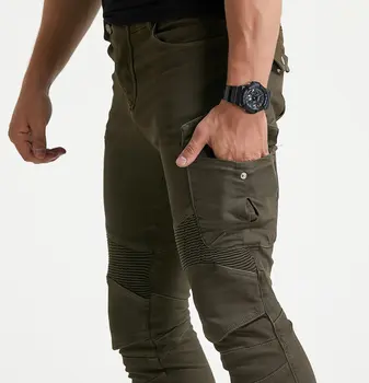 

Men's Motorcycle stylish Riding fleece warm winter Jeans slim casual pants with protector super fit Motorpool