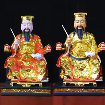 

38cm large Southeast Asia HOME Temple Shrine TOP efficacious protection Gold plating Town God Chenghuang Temple FENG SHUI statue