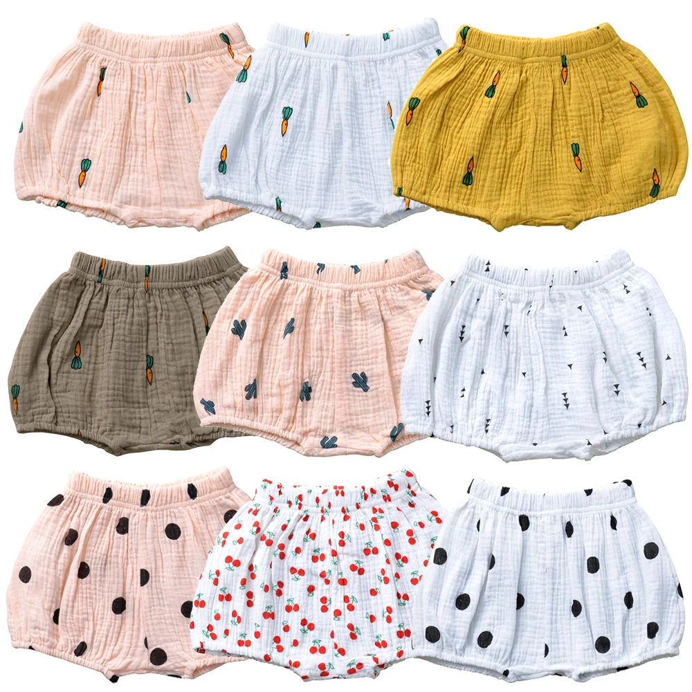 Новые хлопковые льняные шорты-шаровары для маленьких мальчиков и девочек штаны с рисунком нижнее белье