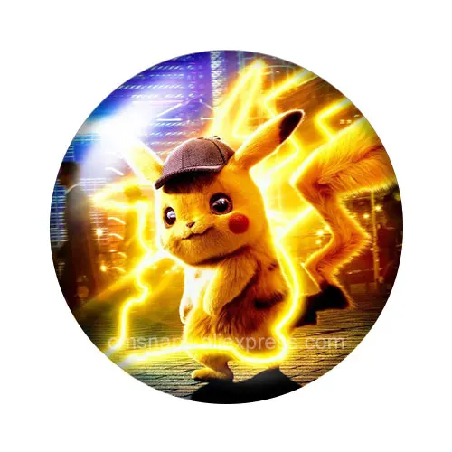 ZB1205 Pikachu Eevee плюшевые джиггггглифы 10 шт. Смешанные 12 мм/18 мм/20 мм/25 мм круглый стеклянный кабошон демонстрационная плоская задняя фурнитура - Цвет: ZB1205-09
