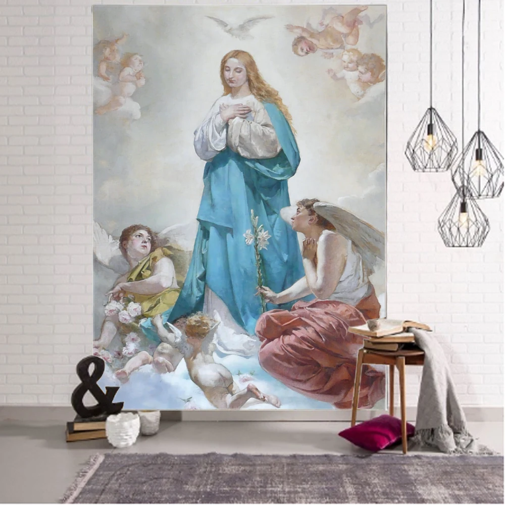 World Famous Paintings Decorative Tapestry Mandala Bohemian Tapestry Art Deco Blanket Curtain Hanging Living Room Bedroom