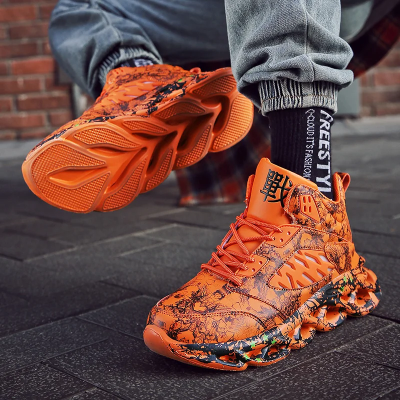 New Graffiti Basket Shoes Fashion Men's Hip Hop Street Dance Shoes Professional Men Running Shoes Mesh High Quality Sneaker
