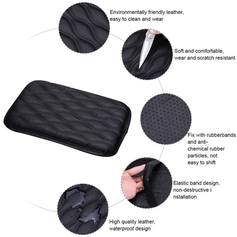 1PC Leahter Soft Comfort Car Armrest Box Pad Mat Cushion Center Console Storage Box Cover