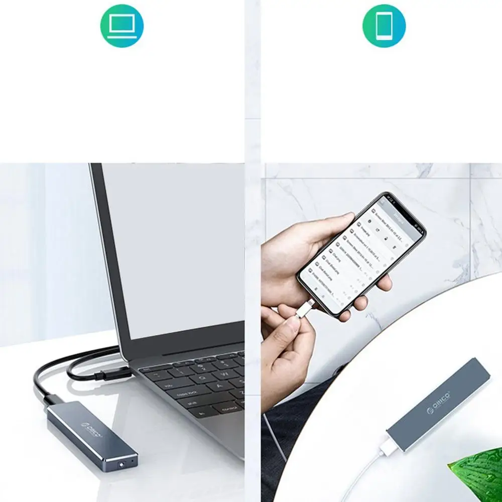 ORICO M.2 M ключ SSD USB 3,1 Тип C корпус M.2 Портативный SSD жесткий диск Чехлы мини клип пуш-ап открытый корпус чехол для хранения 2 ТБ