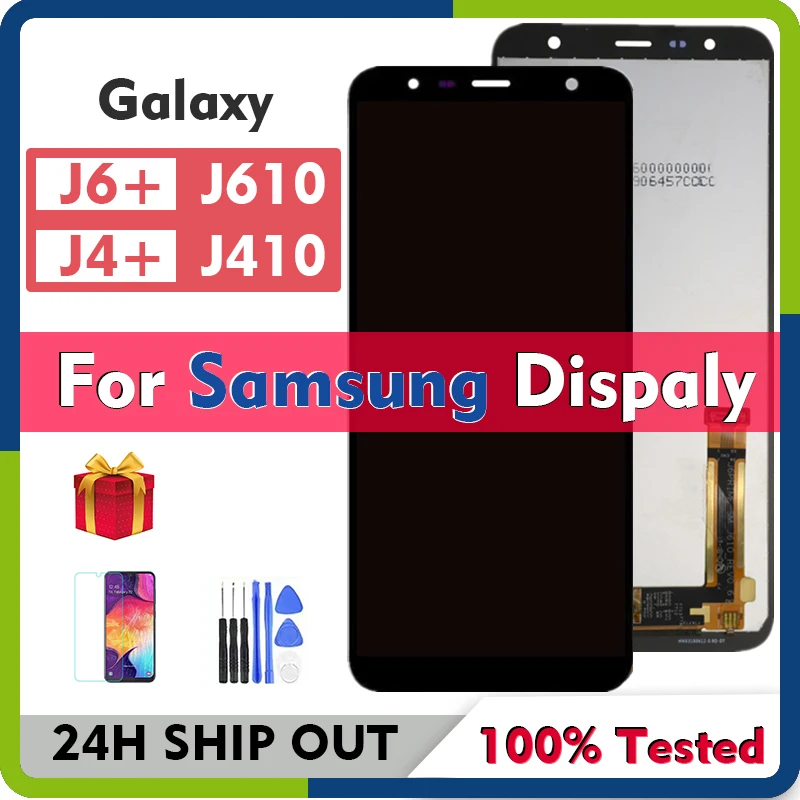 ЖК-дисплей с дигитайзером сенсорного экрана в сборе для Samsung Galaxy J6 Plus + J4 SM J610G j410G |