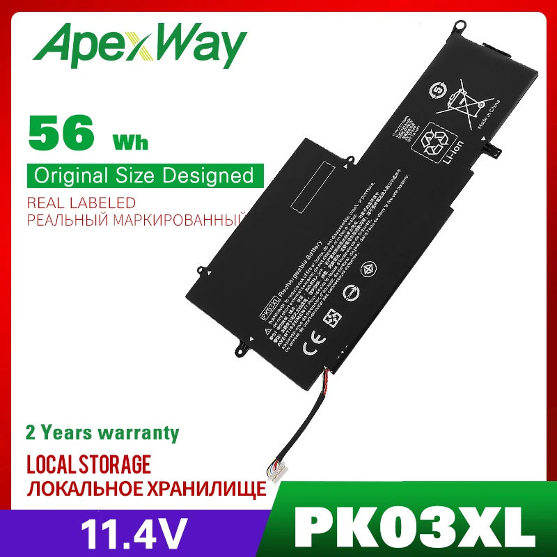 Аккумулятор Apexway PK03XL для ноутбука HP Spectre Pro X360 13 G1 Series M2Q55PA M4Z17PA HSTNN-DB6S 6789116-005 11 4 V 56W |
