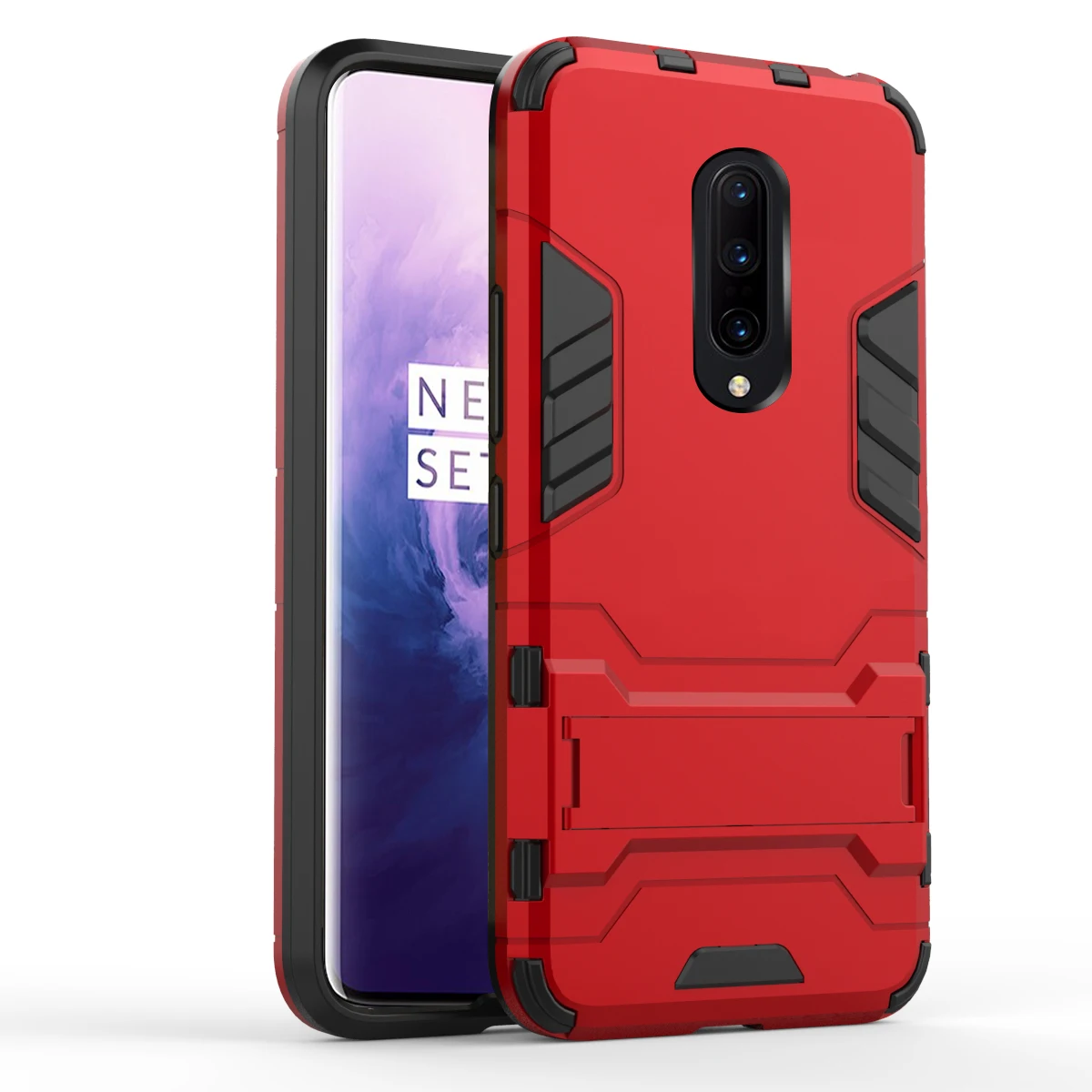 Для OnePlus 7 Pro 7 6T задний двухслойный чехол из ТПУ+ PC гибридный чехол противоударный защитный чехол с защитой от царапин с подставкой Fundas