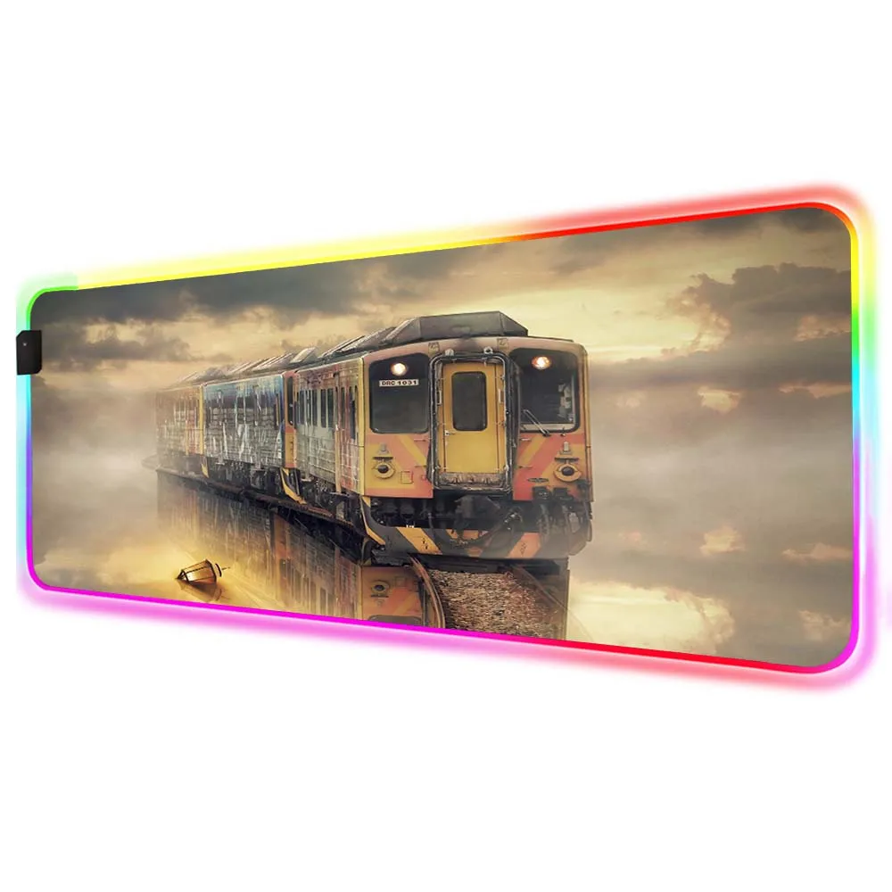 

Mairuige Gaming Mouse Pad Air Bus Pattern RGB Large Mouse Pad Computer Office Mouse Pad LED Backlight Muse Pad Keyboard Desk Mat