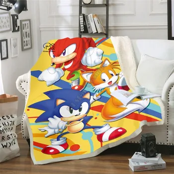 

Anime Super Sonic Blanket Design Flannel Fleece Blanket Printed Children Warm Bed Throw Blanket Kids Blanket style-2