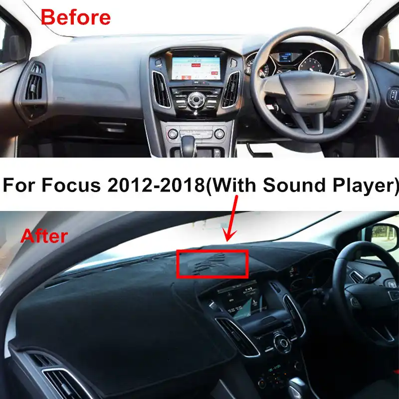 Car Styling Accessories BTSDLXX 1Pcs Auto Dashboard Cover Mat for Ford Focus ST RS 2012-2018 Instrument Panel Shade Pad Non Slip Sun Protection Carpets