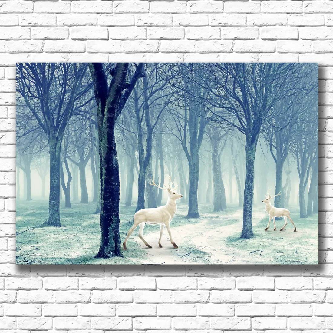 

Northern European-Style Decorative Painting Elk Jungle Clubhouse Hotel Home Improvement Spray-print Hanging Simple Spray-print F