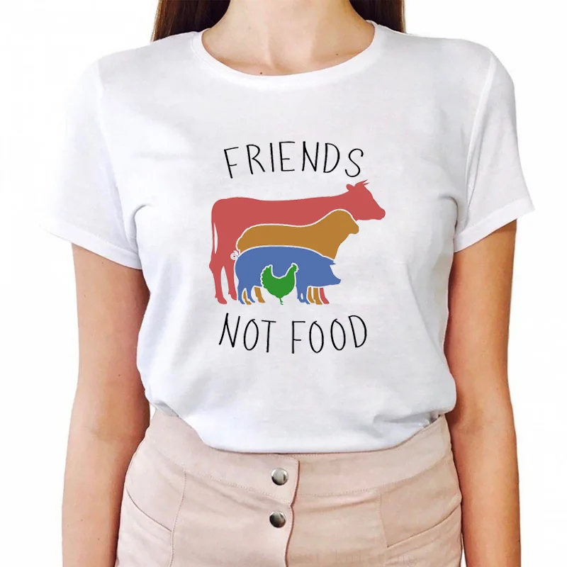Vegan забавная футболка с героями мультфильмов женская футболка в Корейском стиле с графическим принтом милая маленькая новая футболка футболки с забавным принтом для девочек - Цвет: 0810
