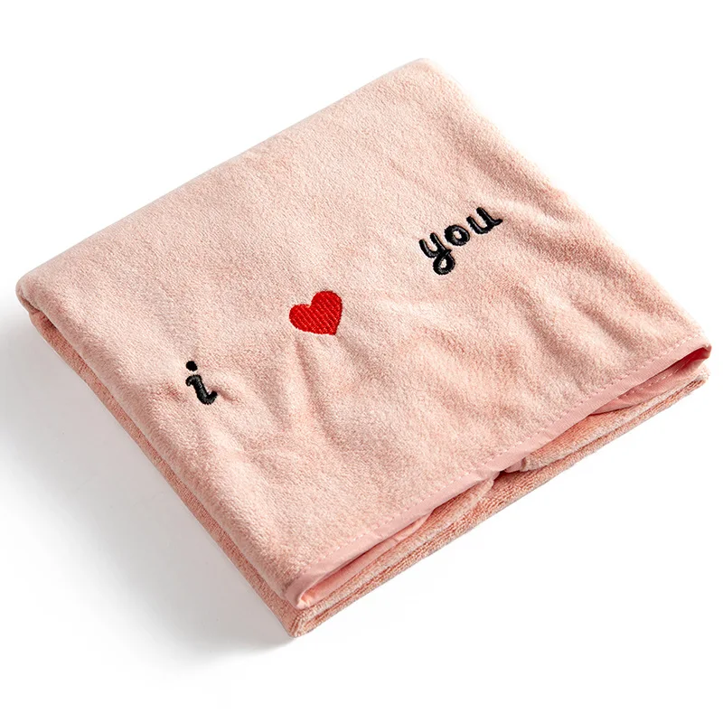 2 light pink Полотенце из сверхтонкого волокна с вышитыми буквами, мягкое супер сильное абсорбирующее быстросохнущее полотенце, банное полотенце 35*75 - Цвет: 2 light pink