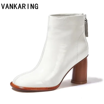 

black beige shoes cozy square toe women ankle boots chunky high heel classic boots female slim riding boots fashion botas mujer
