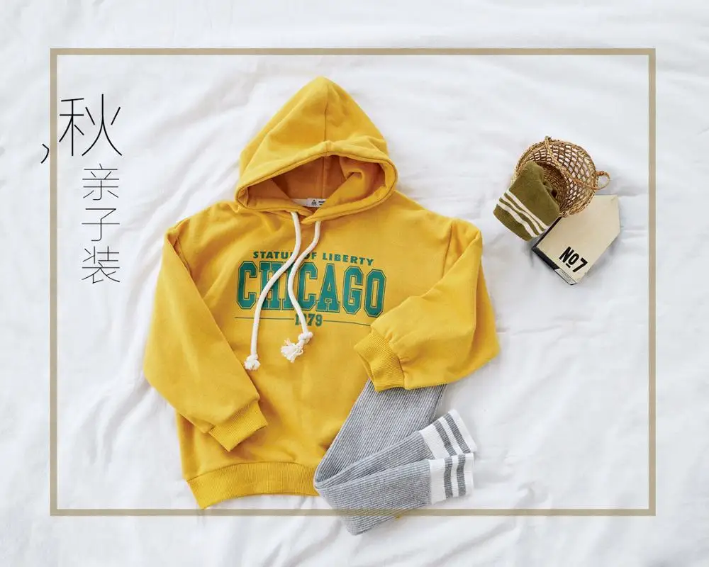 Одежда для всей семьи «Chicago» для папы, мамы и детей, комплект с толстовкой, свитшоты одинаковые комплекты для семьи с длинными рукавами