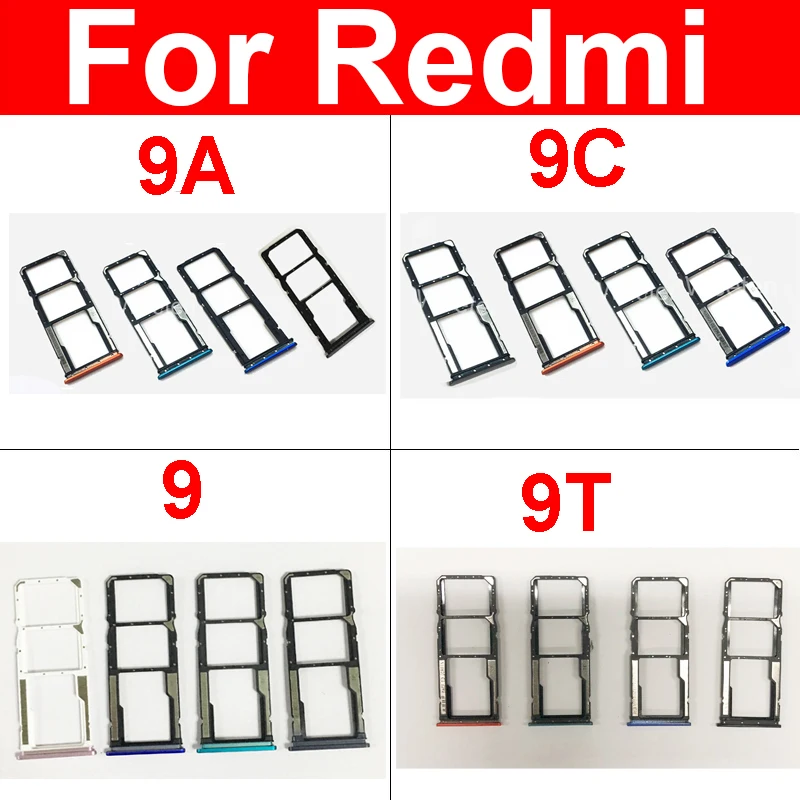 

Sim Card Tray For Xiaomi Redmi 9 9A 9C 9T SIM Card Slot Sim Card Reader Holder For Redmi RedRice 9 9a 9c 9t Replacement Parts