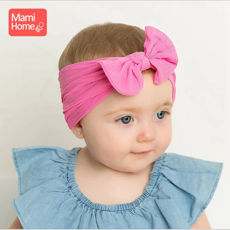 1PC Baby Hair Band Cute Bow Baby Girl Headband Teether Elastic Bowknot Newborn Hair Band Turban Set Accessories