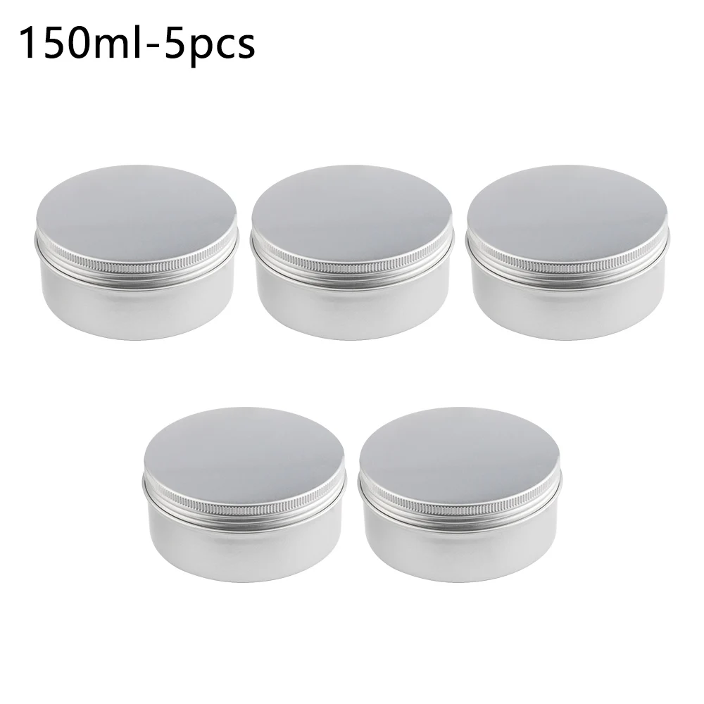 15ml-5pcs Многоразовые серебряные маленькие пустые алюминиевые бутылки, косметический горшок, банки для образцов, крышка для хранения косметики, жестяной контейнер, масляная коробочка с воском - Цвет: 15ml-5pcs