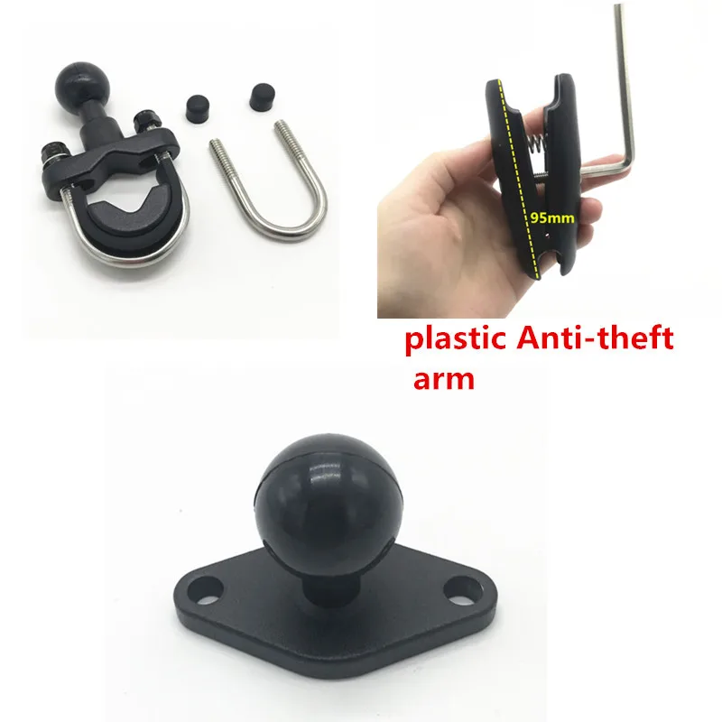 plastic arm kit Крепление на руль с цинковым покрытием u-образное основание для Garmin Rino 520, 520HCx, 530 и 530HCx,(черный) для Крепления Ram - Название цвета: plastic arm kit