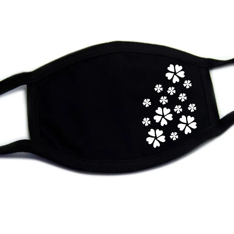 1KZ-1005white0 Маска для лица аниме мультфильм рот Муфельная маска для лица покрытие для велоспорта против пыли хлопок лицевая Защитная крышка маски - Цвет: 1KZ-1005white0