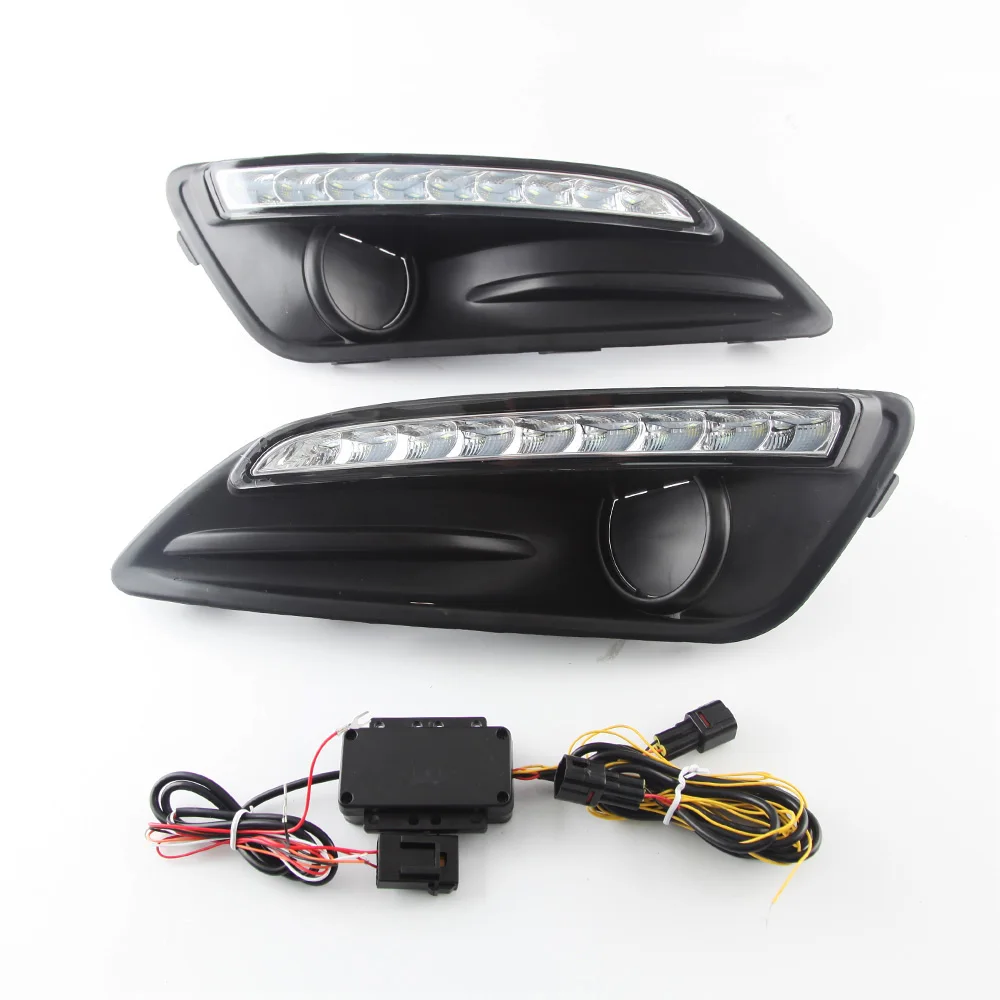 12V Super Bright LED Daytime Running Lights for Ford Fiesta 2013-2017 Car DRL Module Replacement Fog Lamp 1 Pair Model B 