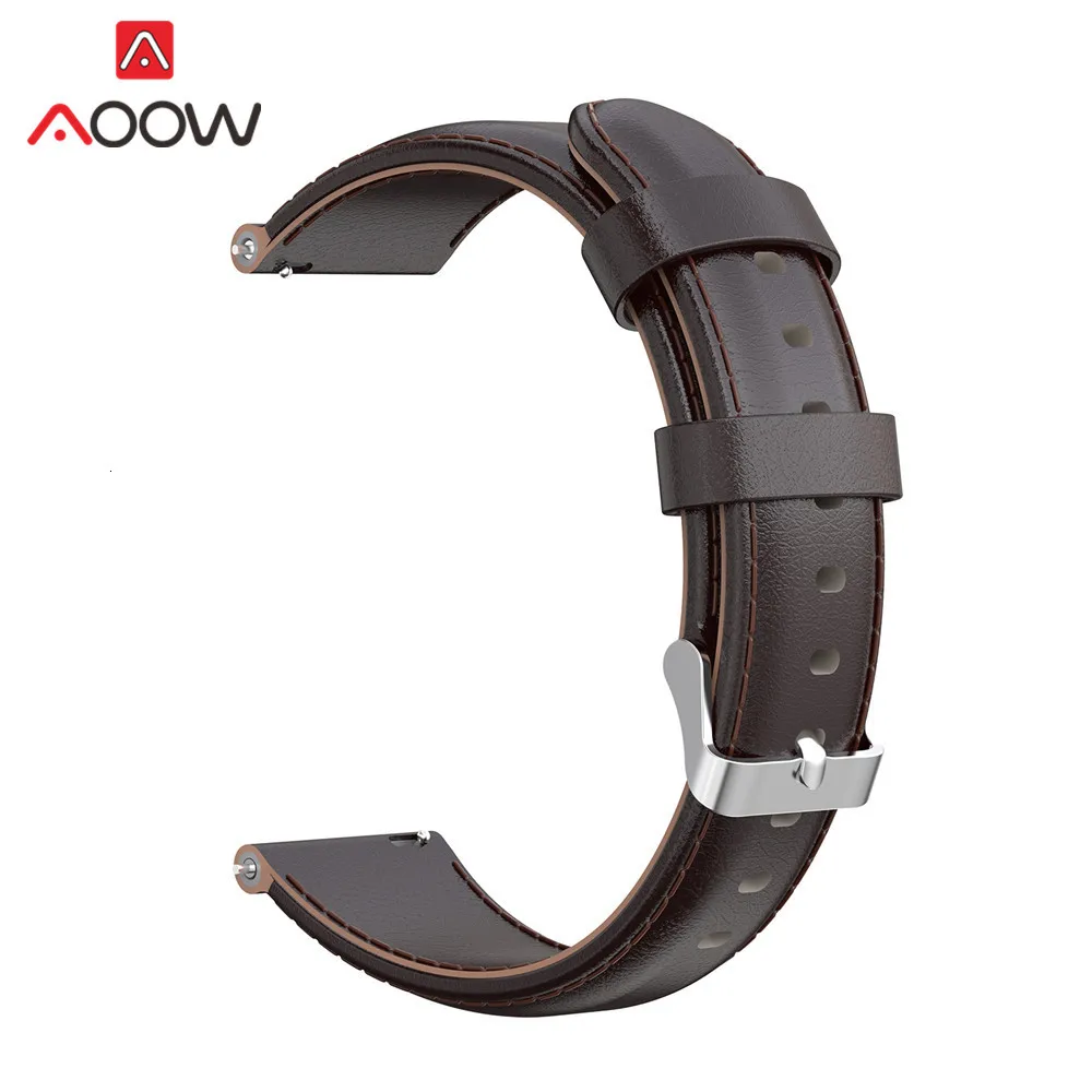 20 мм 22 мм ремешок из натуральной кожи для samsung Galaxy Watch 42 мм 46 мм Active gear Sport S3 S2 быстросъемный браслет ремешок