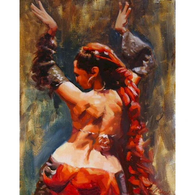 RUOPOTY Painting By Numbers Paint Dancer DIY Canvas Pictures By Numbers Hand Painted Canvas Painting Music Girl Home Decor 995818
