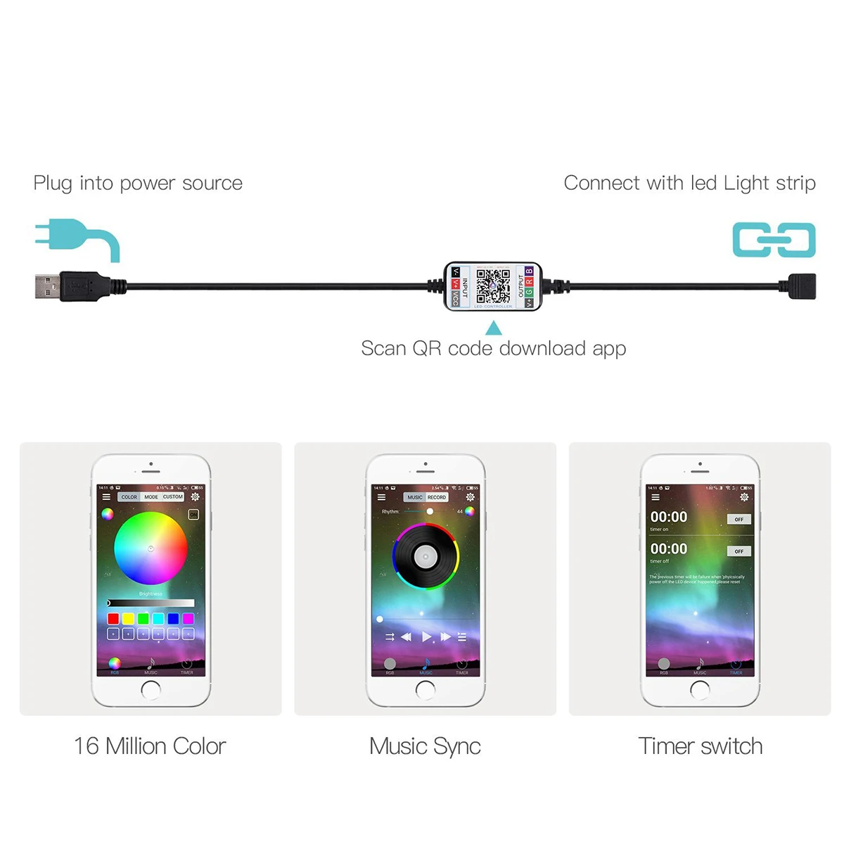 DC5V USB Светодиодная лента RGB 1 м 2 м 3 м 4 м 5 м Bluetooth приложение управление гибкий светильник ТВ фон водонепроницаемая лента для Apple и Android