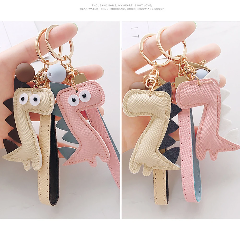 Милый кожаный брелок динозавра Kpop аксессуары Llaveros Kawaii Porte Clef Animaux рюкзак сумочка кулон подарок для детей