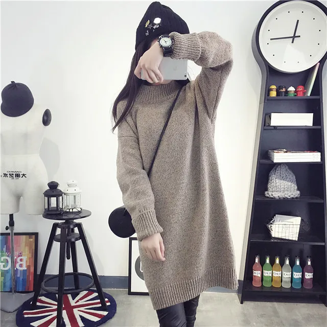 Свитер женский халат pull blusas mujer de moda вязаный корейский красный chompas de mujer invierno jersey largo para mujer
