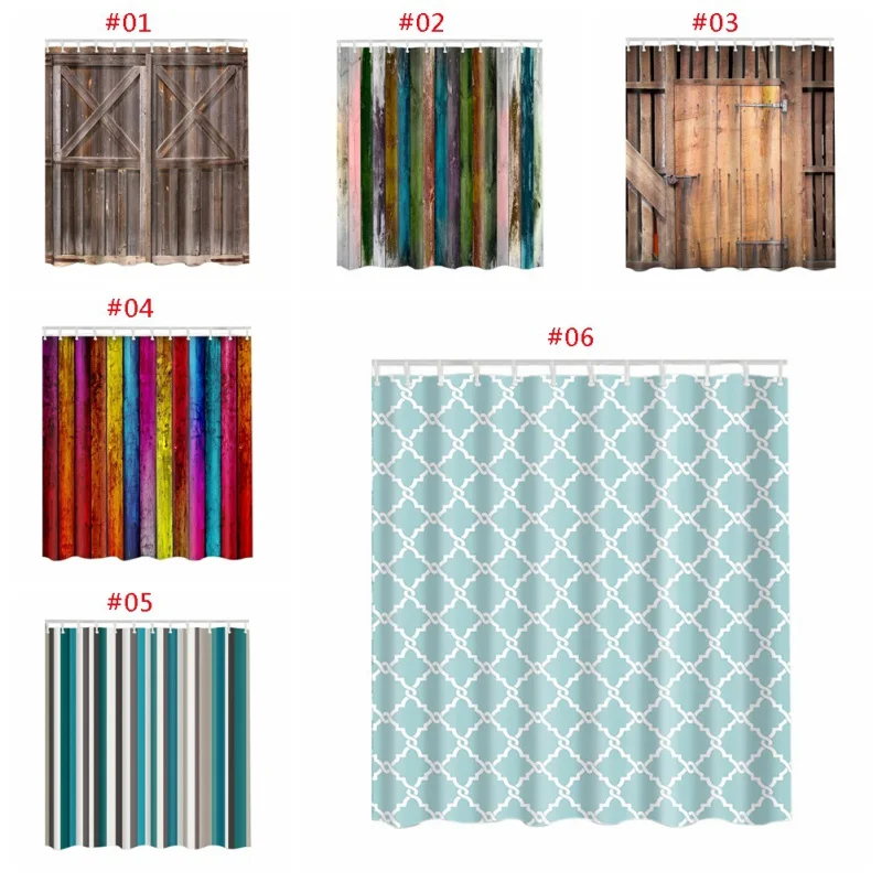 Rustic Shower Curtain Old Wooden Barn Door of Farmhouse Countryside Village Board Rural Life Photo Print.x x