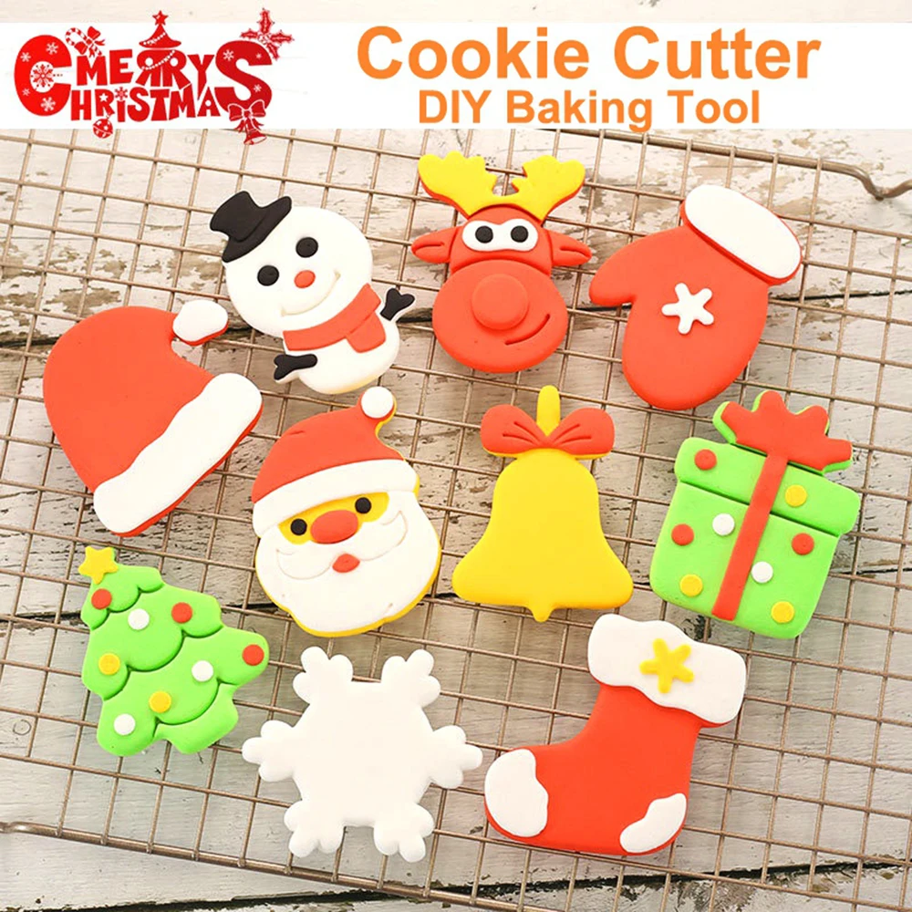 

1 Set Cute Christmas Cookie Cutter Fondant Biscuit Molds DIY Cake Decorating Baking Cooking Tools