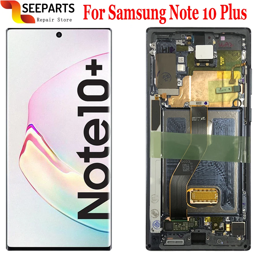 6," Amoled для samsung Note 10+ lcd Note10 Plus lcd дисплей сенсорный экран дигитайзер в сборе для samsung N975F N975F/DS N975U lcd