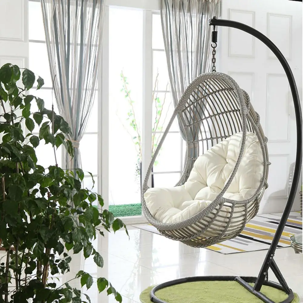 Подвесная корзина качели дивана подушка утолщение для увеличения внутри и на открытом воздухе колыбели стул подушка - Цвет: Белый