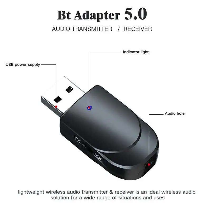 Новая одежда для маленькой девочки 2 в 1 Bluetooth передатчик и приемник USB AUX 3,5 мм стерео Музыка Аудио KN330 Беспроводной адаптер с кабель со штыревыми соединителями на обоих концах для подключения аудио кабель