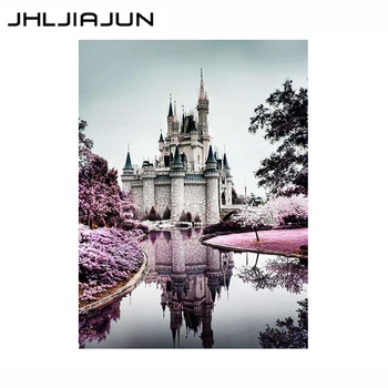 

JHLJIAJUN painting by numbers Flower Castle DIY Kit Flower Acrylic Coloring Numbered Home Decoration Unique Gift 40x50cm