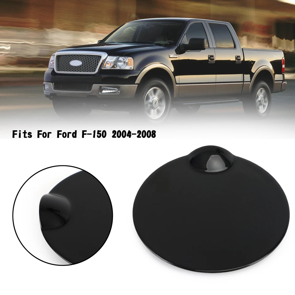 Replacement Fuel Gas Tank Filler Lid Door For 2004-2008 Ford F-150 - Black Plastic Direct Fit, Anti-Rust, OEM Style