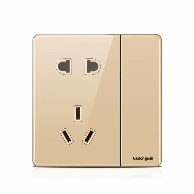 ZUCZUG Wall Socket Home Charger Plates Dual USB Port Power Socket 3D Crystal Panel Champagne Gold Usb Wall Socket Charger