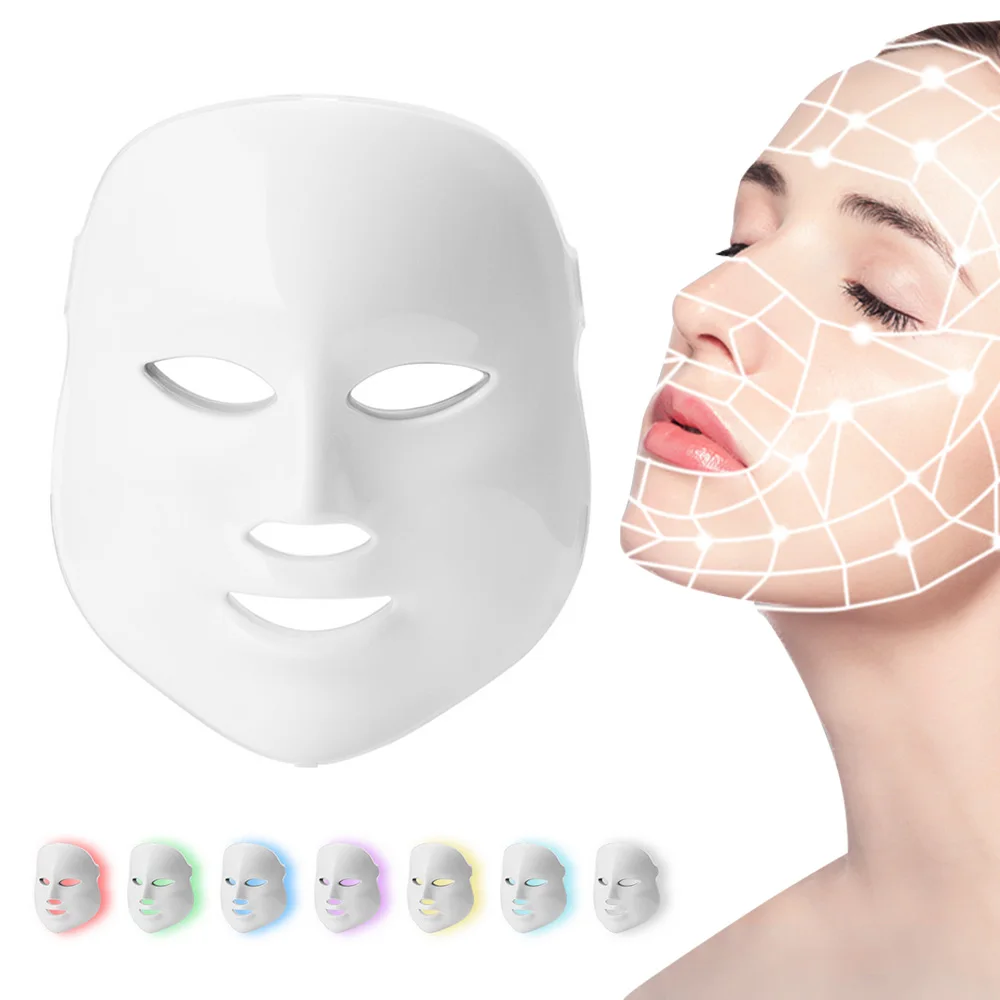 

Led Therapy Mask Light Face Mask Therapy 7 colors Light Skin Care Rejuvenation Wrinkle Acne Removal Face Beauty Spa
