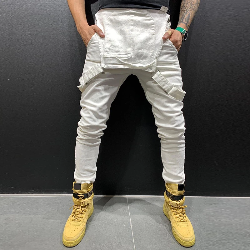 Spring Male Sleeveless Trousers Work Jumpsuit Men Pocket Overalls Pants Man Suspender Five Color Autumn Jumpsuit Casual 2019
