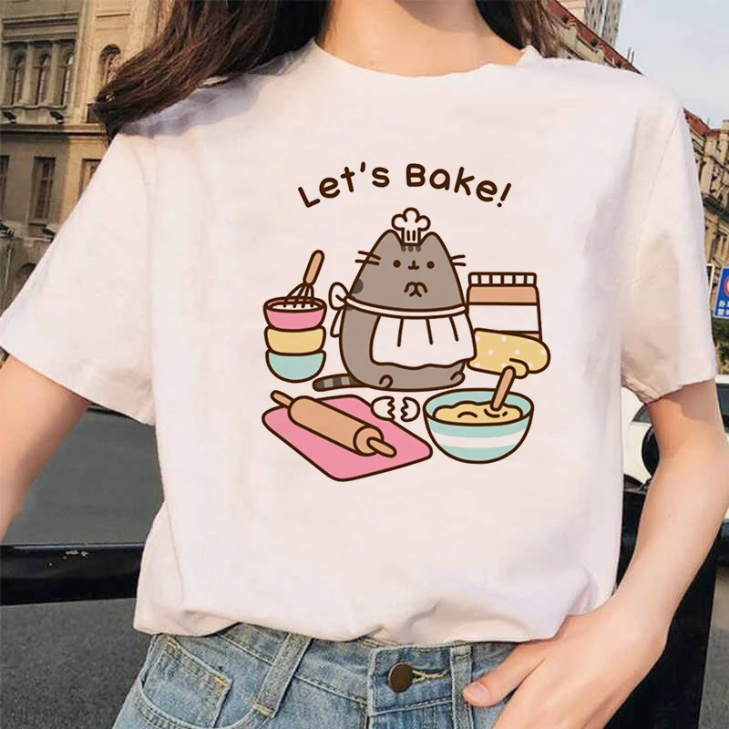 Ullzang милые футболки с котом 90s для женщин Harajuku Забавный мультфильм Kawaii футболка графическая Корейская Футболка Модные женские футболки