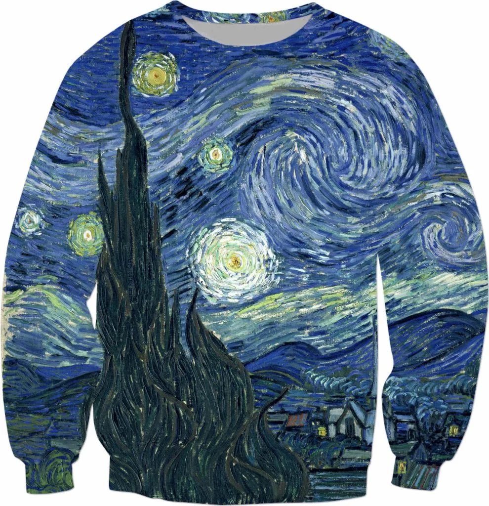 Starry Night Sweatshirt Van Gogh Oil 