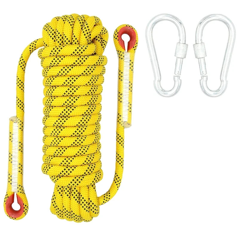 20M Outdoor Climbing Rope Diameter 12mm Outdoor Hiking Accessories High Strength Rope Safety Rope Lifeline Hiking Accessories Ye