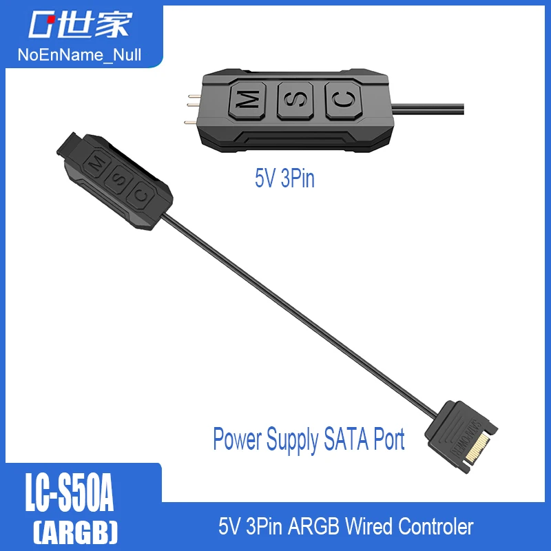 

NoEnName-Null SATA ARGB Controller DC5V 3 Keys 3Pin Multiple Modes Mini Connector 5V ARGB For Case fan light bar