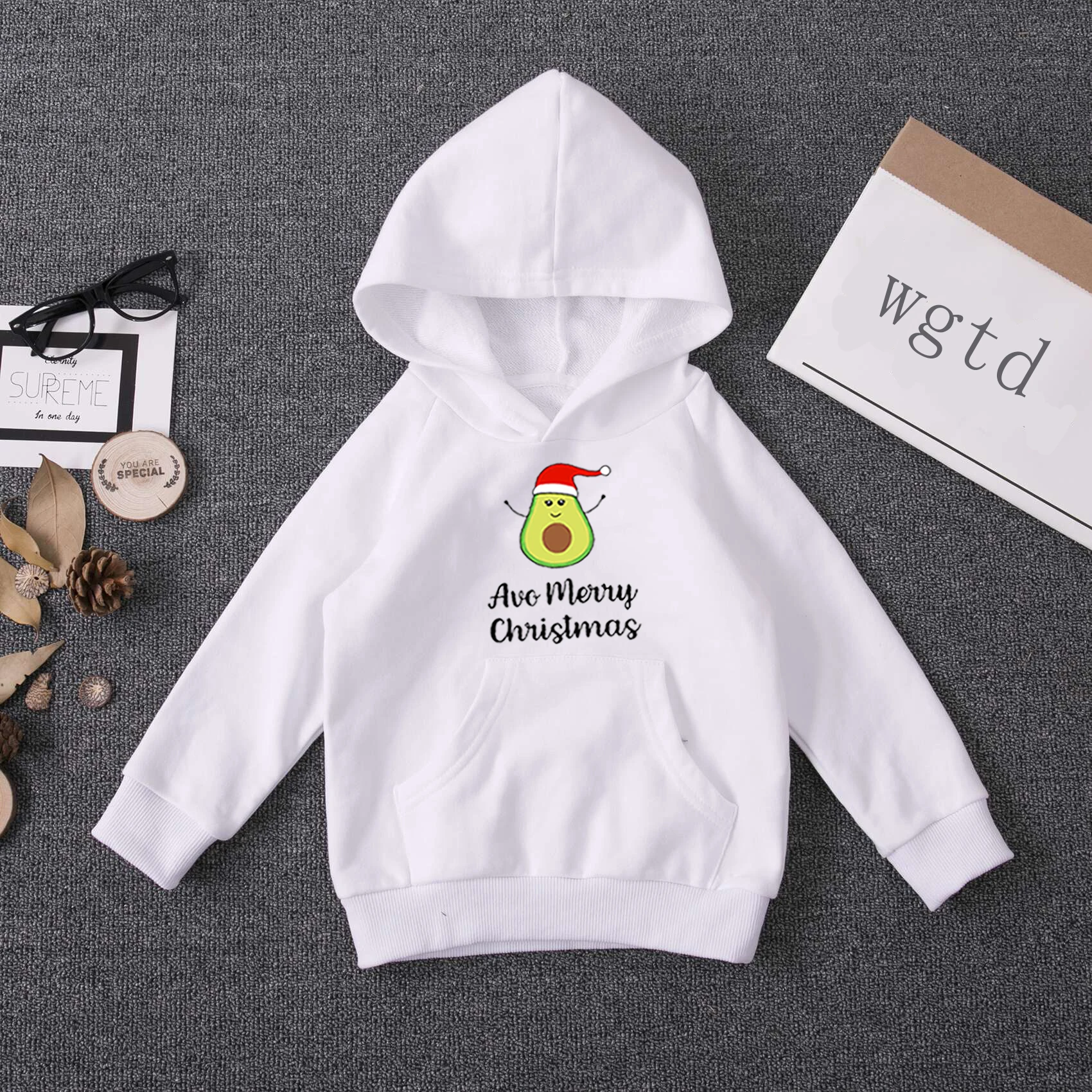 Детские толстовки Kawaii, авокадо, зимняя теплая толстовка с капюшоном для малышей, детская Рождественская толстовка для мальчиков и девочек с героями мультфильмов, Повседневный пуловер