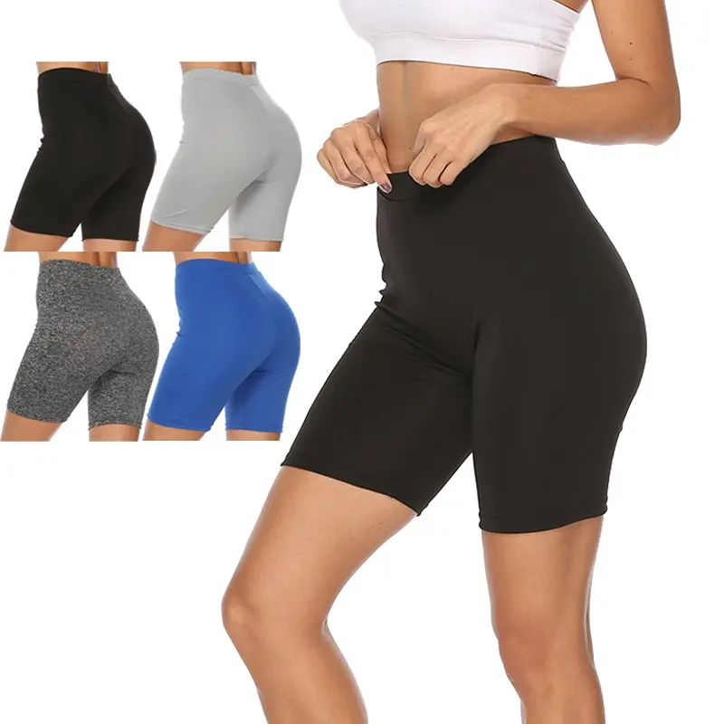 Z 2019 Спортивные Шорты однотонные шорты для фитнеса женские колготки с высокой талией тянущиеся для фитнеса шорты для упражнений женские