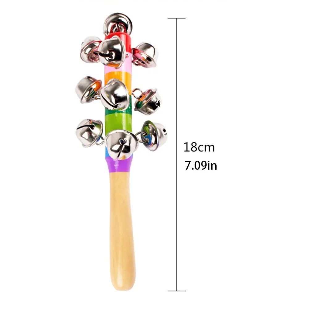 Детские ручные колокольчики, Деревянные красочные развивающие погремушки-головоломки, профессиональные модные портативные игрушки