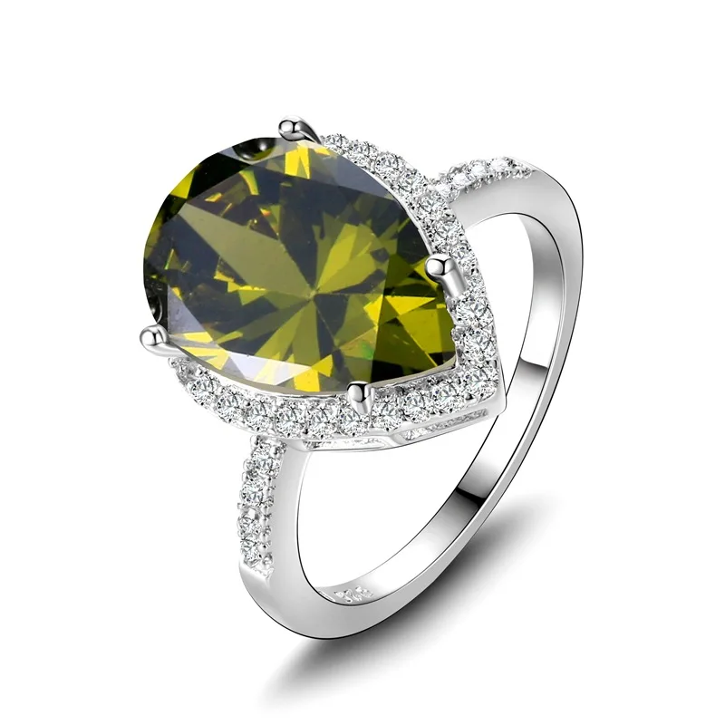 Bague Ringen, роскошное серебро 925 пробы, кольца для женщин, хорошее ювелирное изделие в форме капли воды, драгоценные камни, рубиновый Изумрудный сапфир, топаз