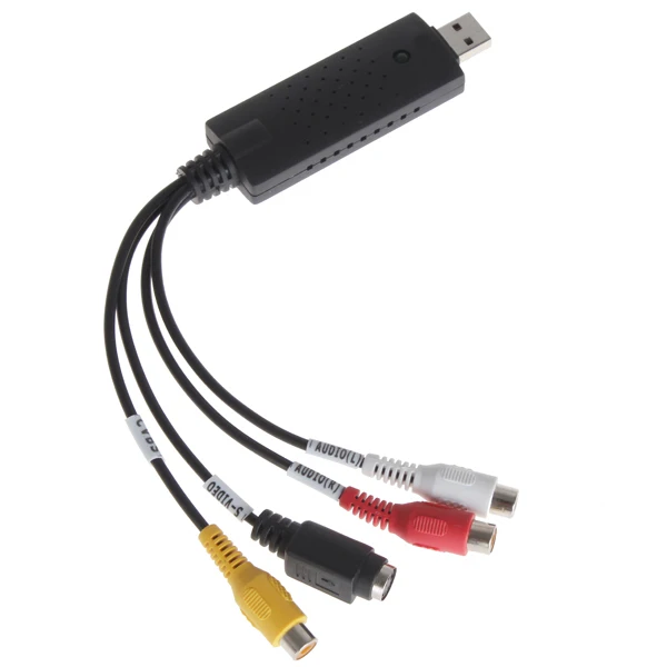 ВИДЕО АУДИО DVR ЗАХВАТ USB 2,0 конвертер адаптер со стерео аудио HDTV VHS DVD RCA для ПК Windows 2000/XP/Vista(32 бит)/7/8